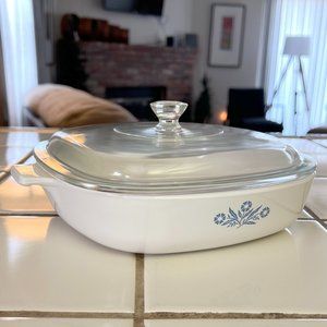 VTG Corning Ware Blue Cornflower (P-9-B) 9" Casserole Dish P-9-B w/ Lid (P9C1)